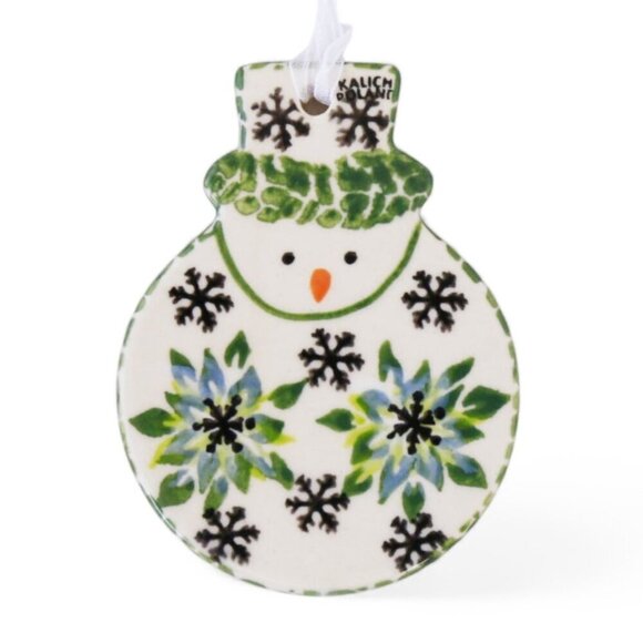 Polish Pottery Unikat Snowman Ornament Set - Picture 3 of 5